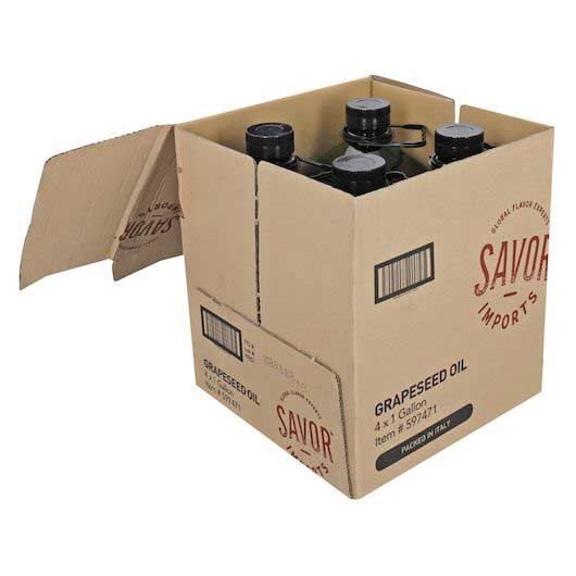Savor Imports Expeller Pressed Grapeseed Oil, 1 Gallon Pet Plastic Bottle -- 4 Per Case
