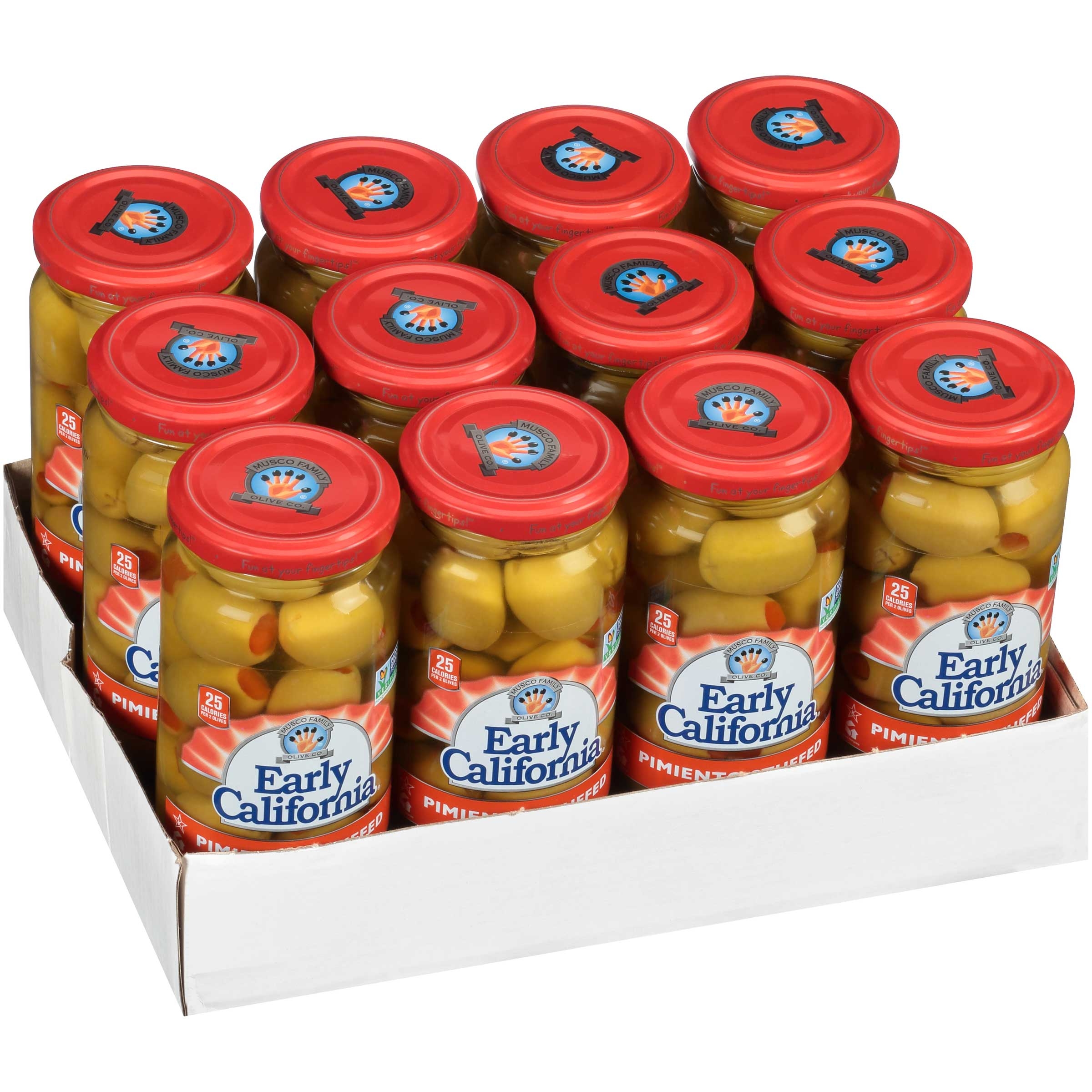 Early California Pimento Stuffed Queen Olives, 7 Ounce -- 12 Per Case