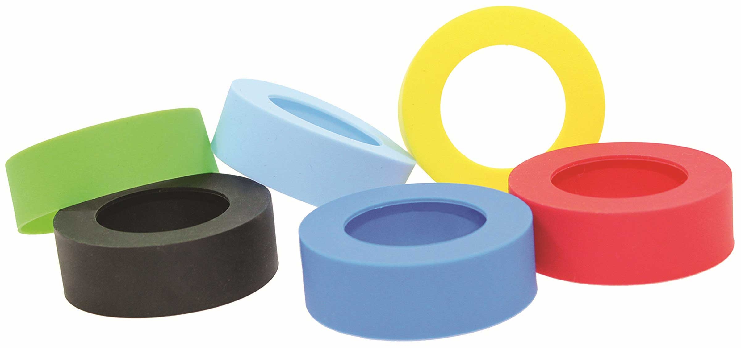 Tablecraft Assorted Color Silicone Sauce Band For 63 Mm Bottles -- 12 Per Case