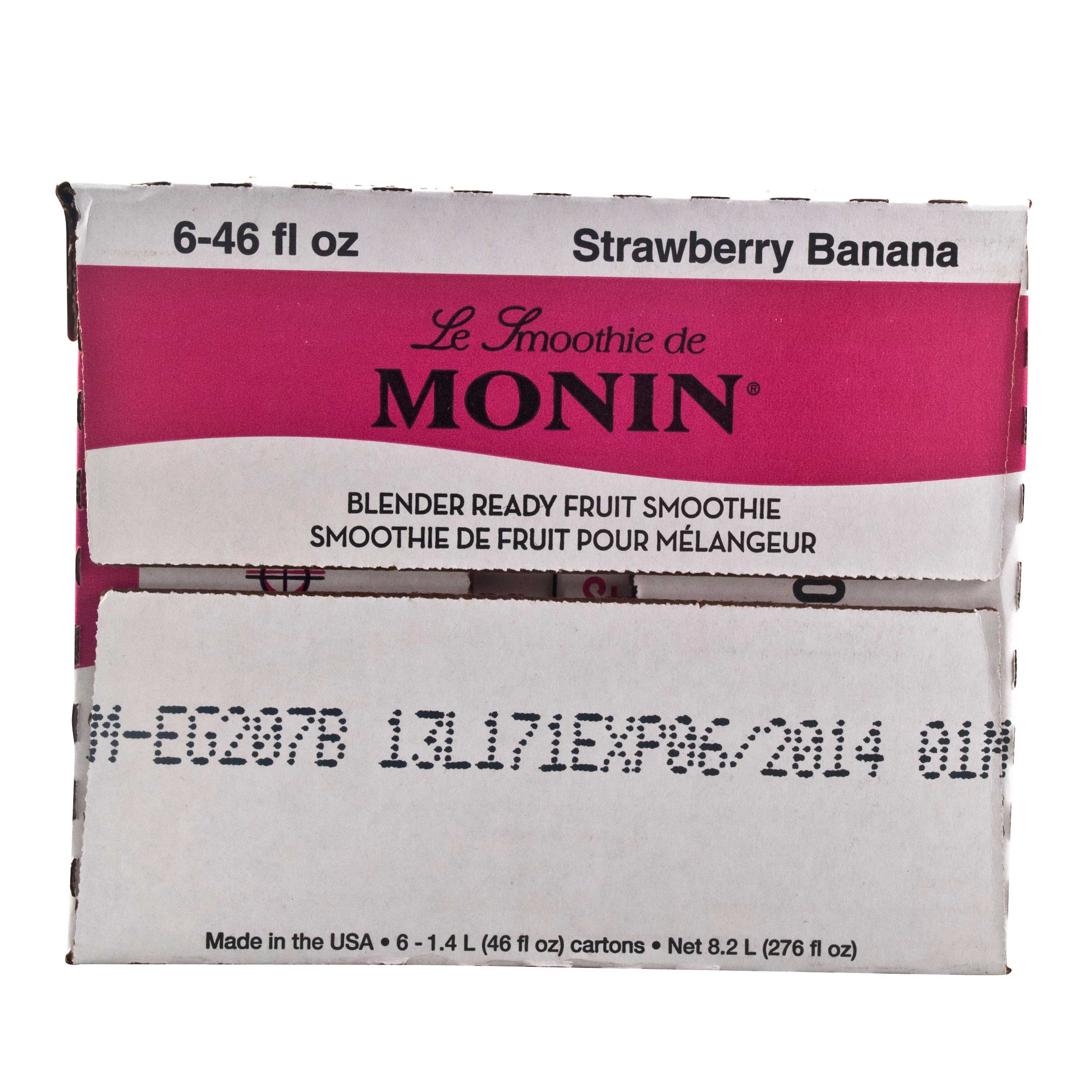 Monin Blender Ready Strawberry Banana Fruit Smoothie Mix, 46 Ounce -- 6 Per Case