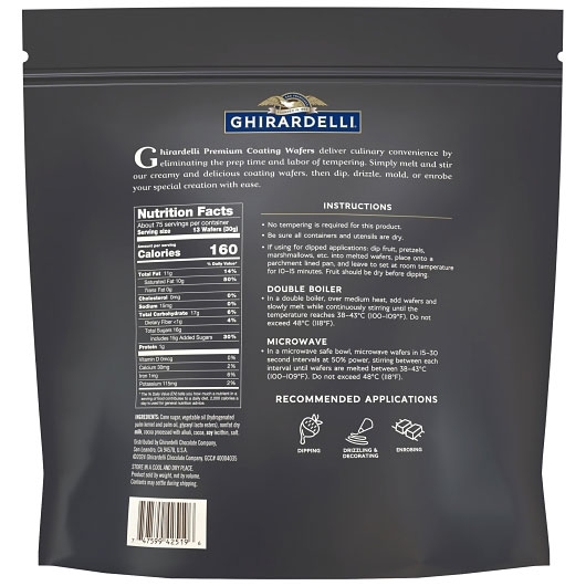 Ghirardelli Dark Coating Wafers, 5 Pound -- per case