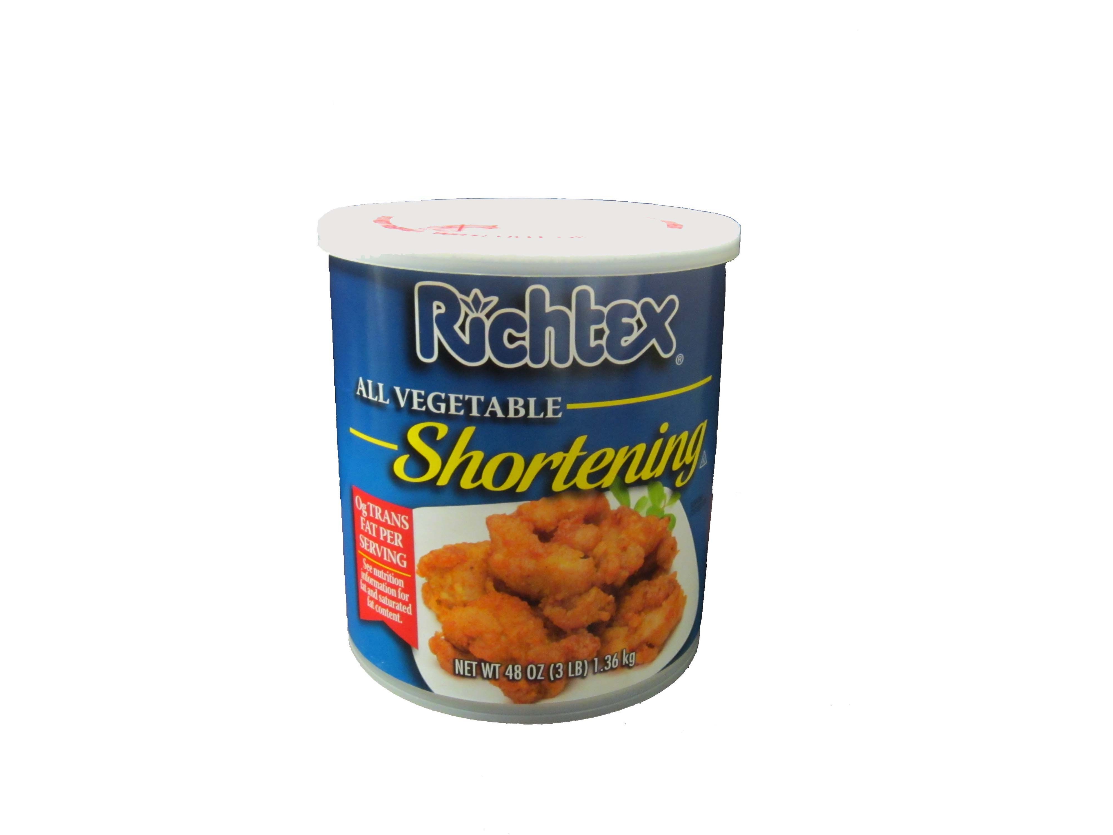 Richtex Trans Fat Free Vegetable Shortening, 3 Pound -- 12 Per Case