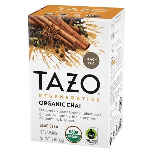 Tazo Organic Chai Black Tea Bag, 16 Count -- 6 Per Case