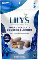 Lilys Sweets Dark Chocolate Covered Almonds, 3.5 Ounce -- 12 per case