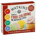 Watkins Assorted Food Coloring, 1.2 Fluid Ounce -- 6 per case