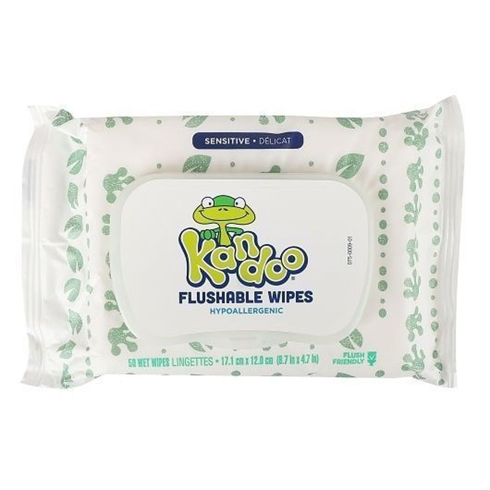 Kandoo Sensitive Flushable Wipes with Flip Top, 200 count -- 6 per case