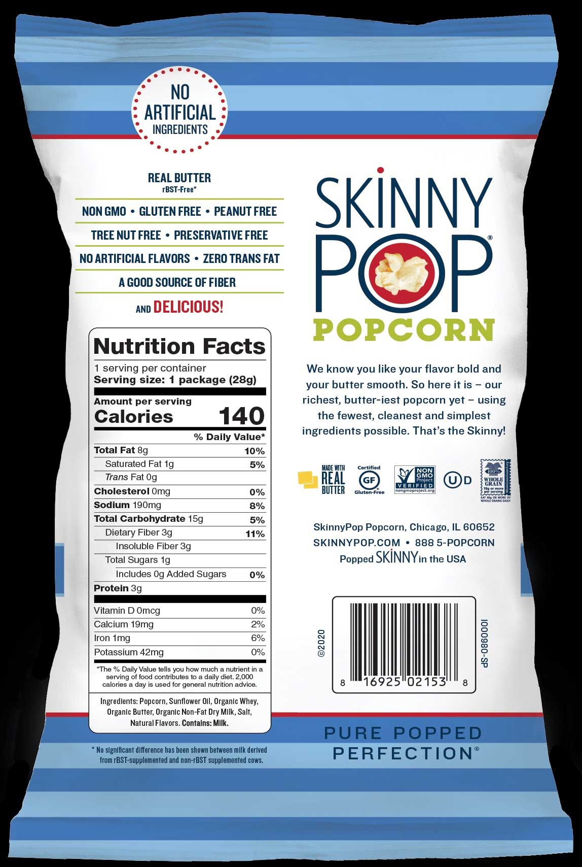 Skinnypop Butter Popcorn, 1 Ounce -- 12 per case