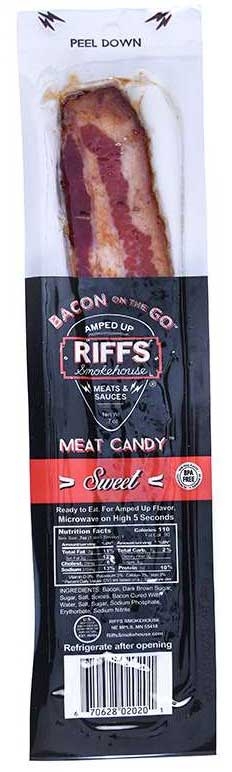 Riffs Smokehouse Bacon on the Go Sweet Meat Candy, 0.7 Ounce -- 144 per case
