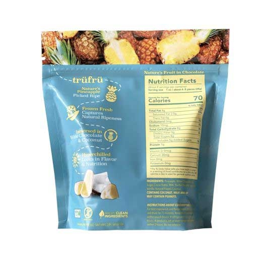 Tru Fru Hyper Chilled Grab and Share Pineapple in White Chocolate, 8 Ounce -- 6 per case