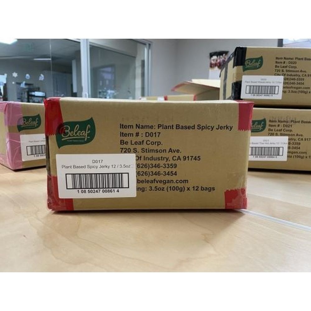 Beleaf Plant-Based Spicy Jerky, 3.5 Ounce -- 12 per case