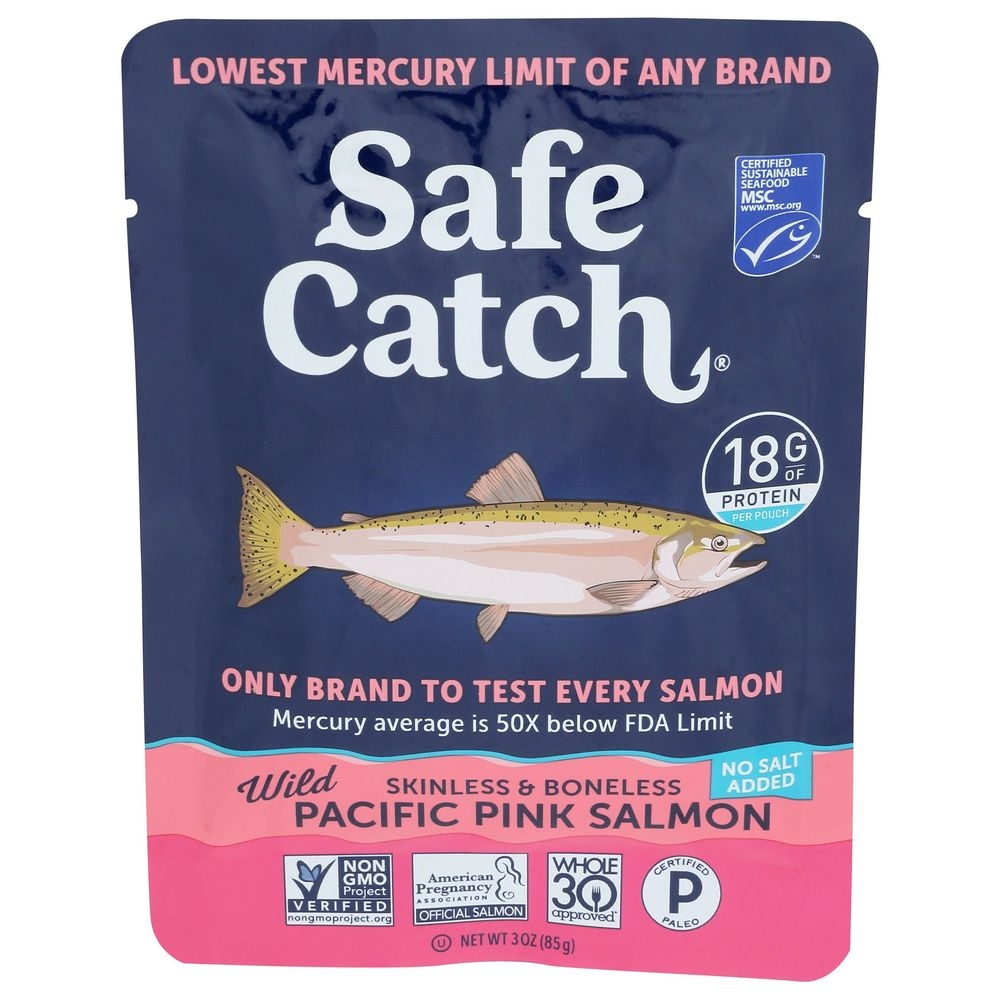 Safe Catch No Salt Added Salmon, 3 Ounce -- 12 per case