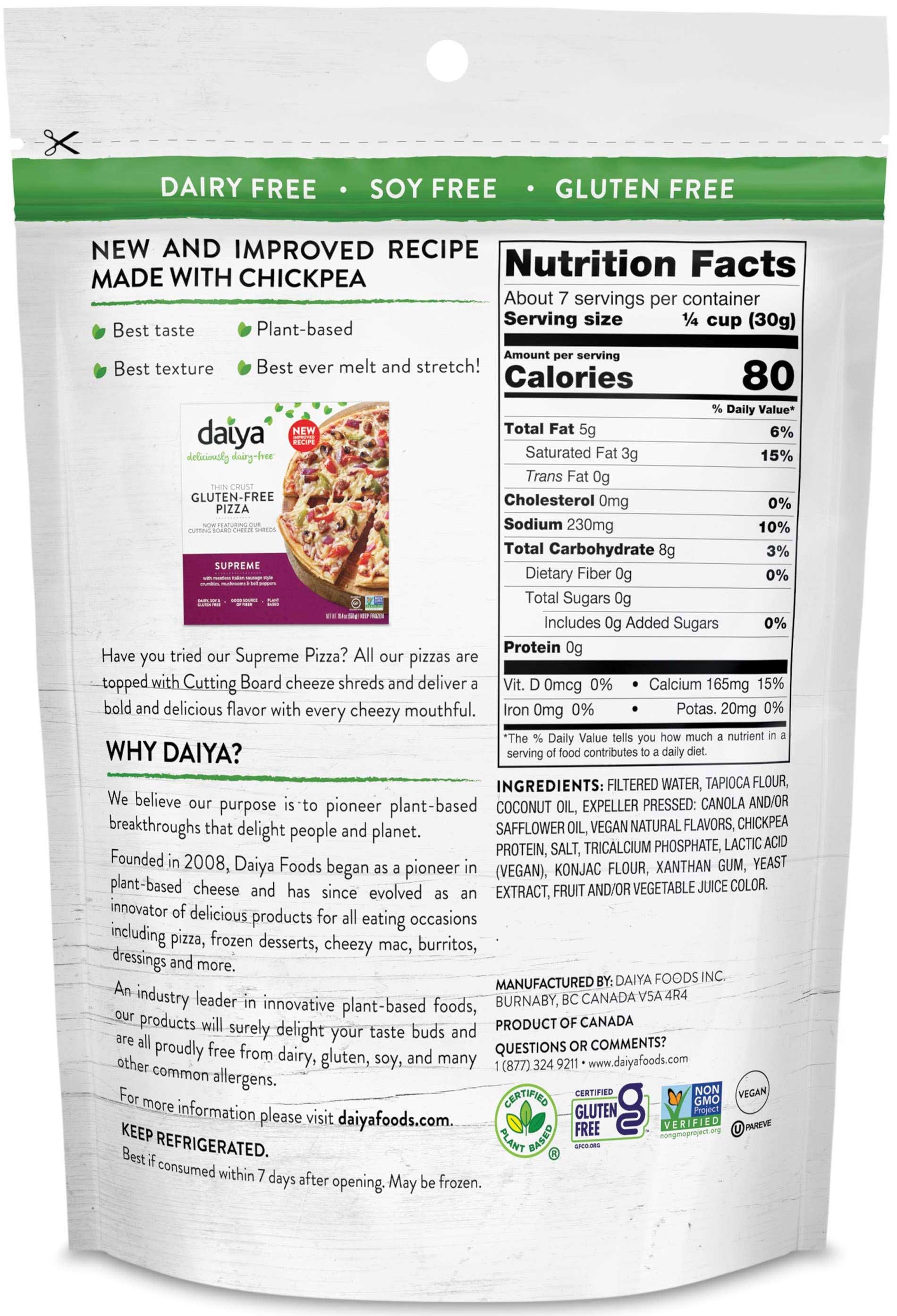 Daiya Mozzarella Cutting Board Shreds, 7.1 Ounce -- 12 per case.