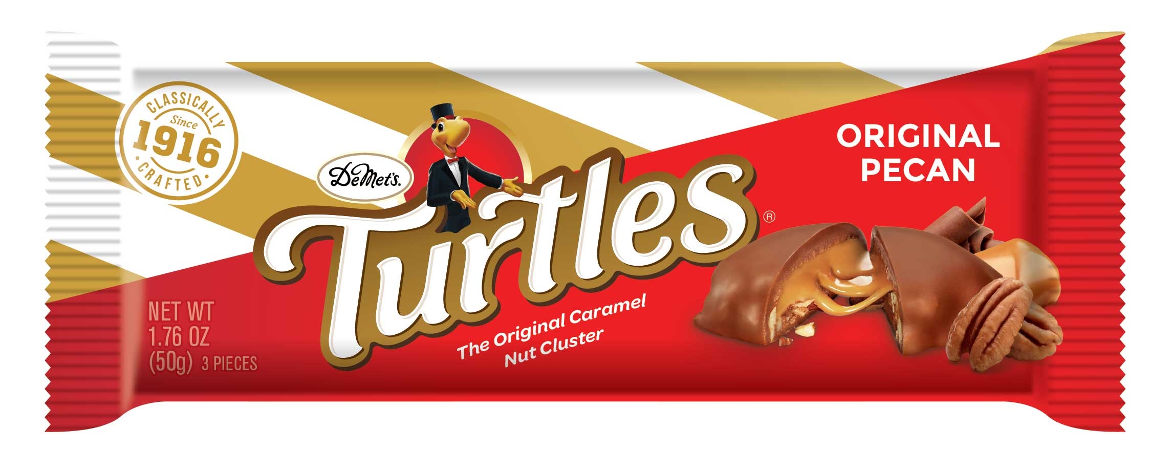 Turtles Original King Size Bar Candy, 1.76 Ounce -- 144 per case.