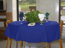 Intedge Royal Blue Poly/Cotton Blend Round Tablecloth, 83 inch