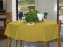 Intedge Yellow Round Poly/Cotton Tablecloth, 64 inch Dia