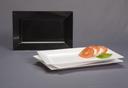 Rectangles Black Plastic Plate -- 120 per case.
