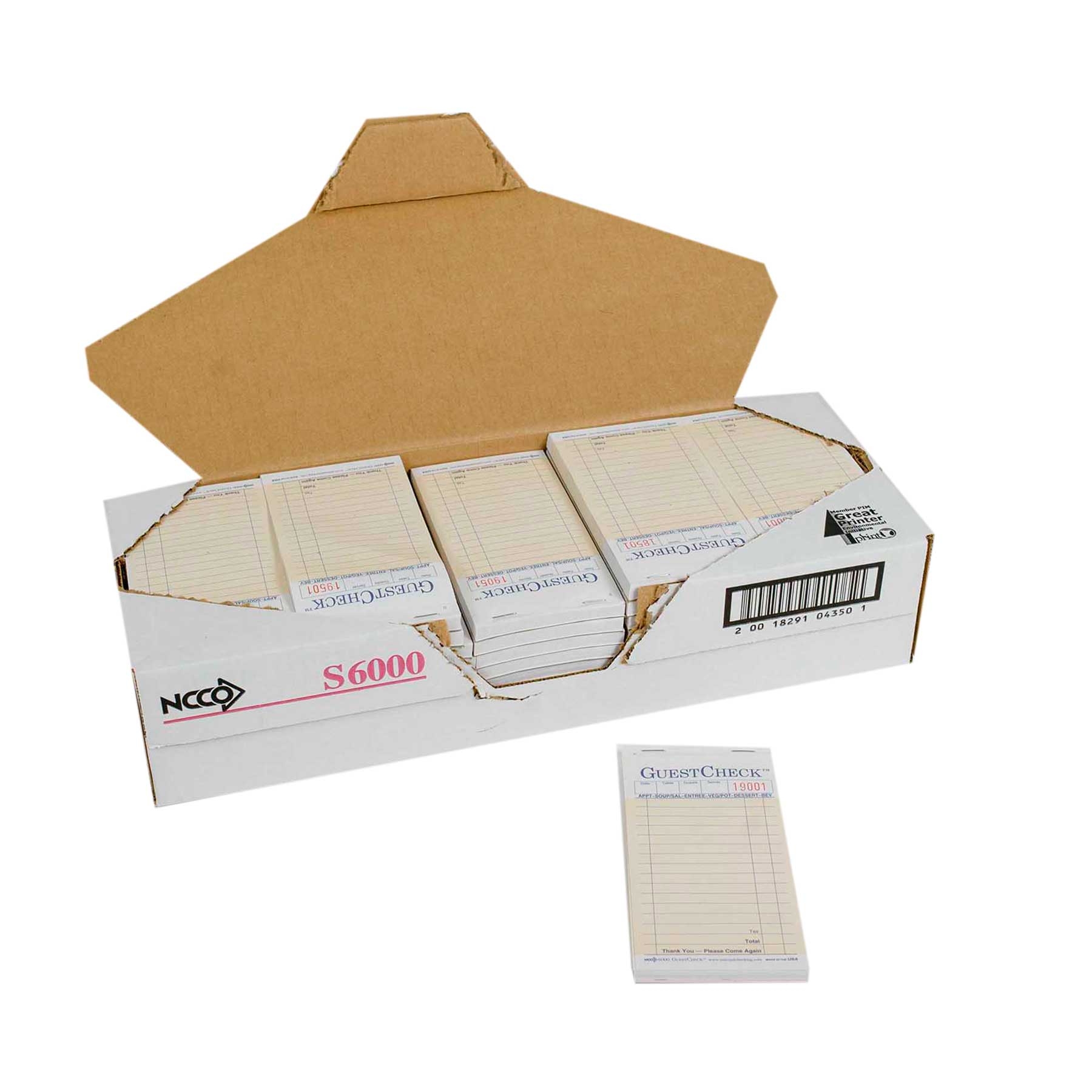 Ncco Interleaving Carbon Guest Check Paper, 2 Part Salmon, 17 Line, 3.5 X 6.75 Inch -- 2500 Per Case