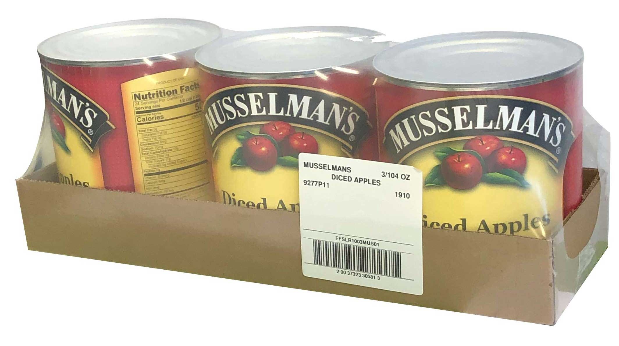 Musselman's Diced Apples, Water Pack, 104 Ounce -- 3 Per Case
