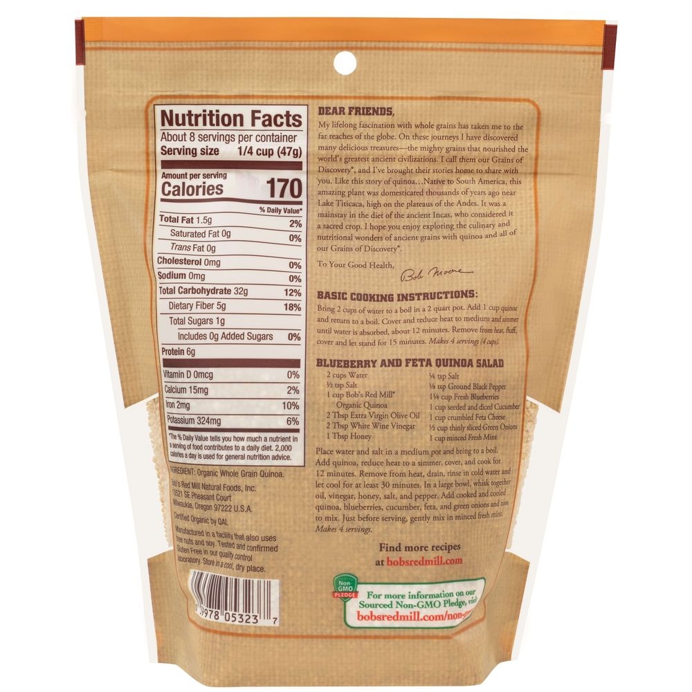 Bob's Red Mill Organic White Quinoa, 13 Ounce -- 5 Per Case
