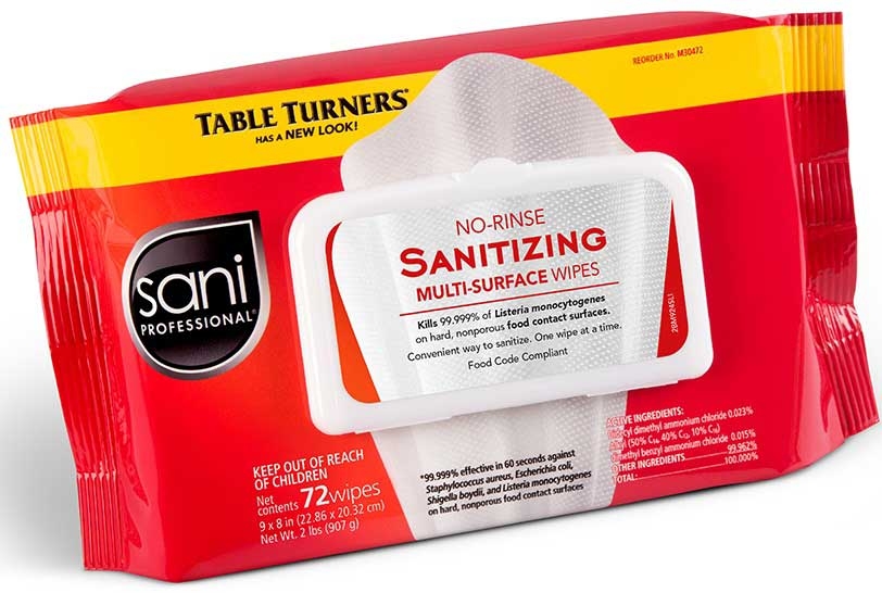 Sani Professional No Rinse Sanitizing Multi Surface Wipes, 72 count per pack -- 12 per case.