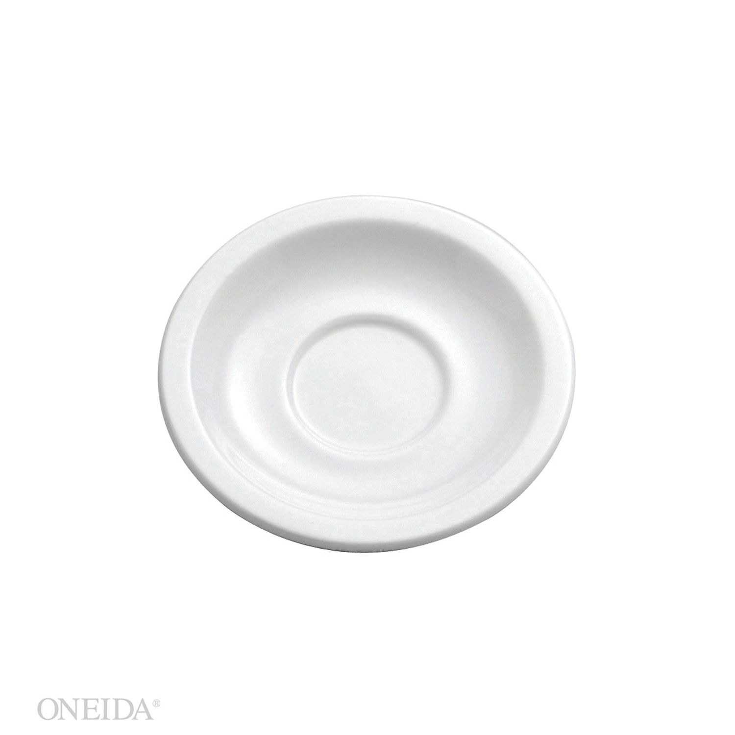 Oneida Buffalo Bright White Ware Undecorated Rolled Edge Saucer, 6 Inch -- 36 Per Case