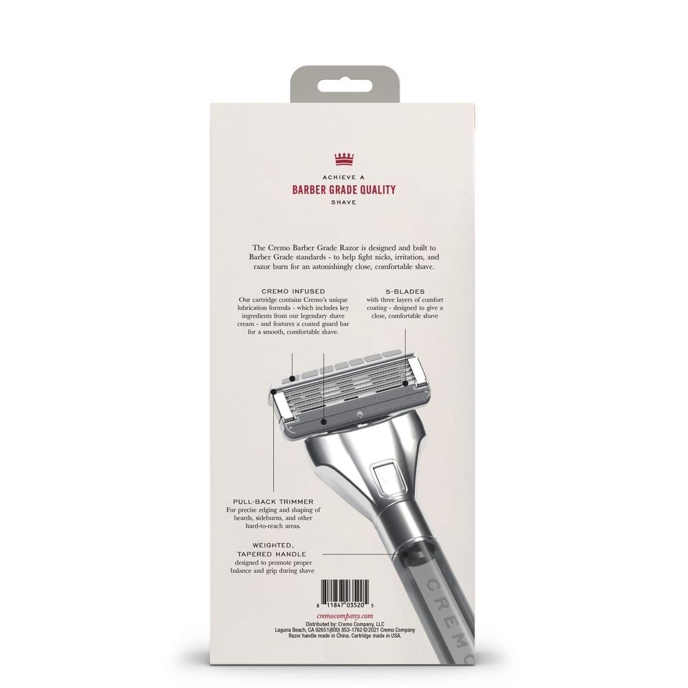 Cremo Barber Grade Chrome Handle Razor Kit -- 12 per case