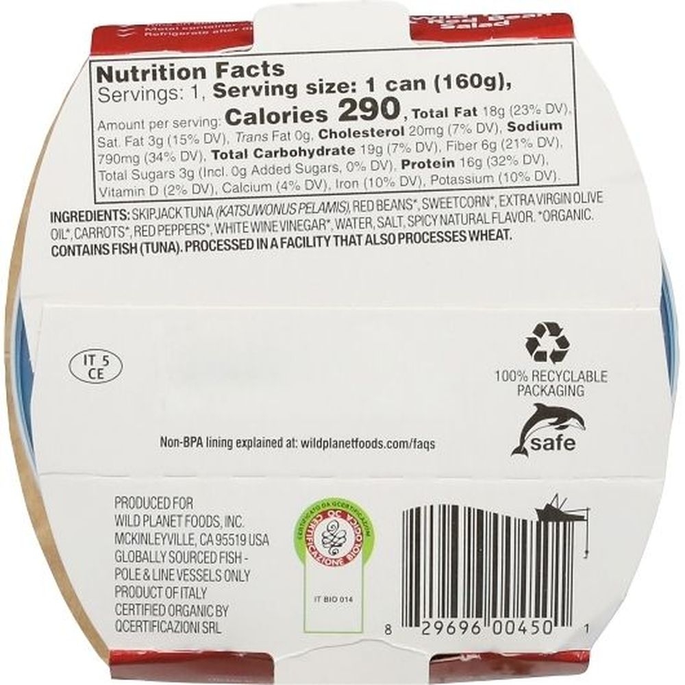 Wild Planet Foods Tuna Bean And Corn Salad, 5.6 Ounce -- 9 Per Case