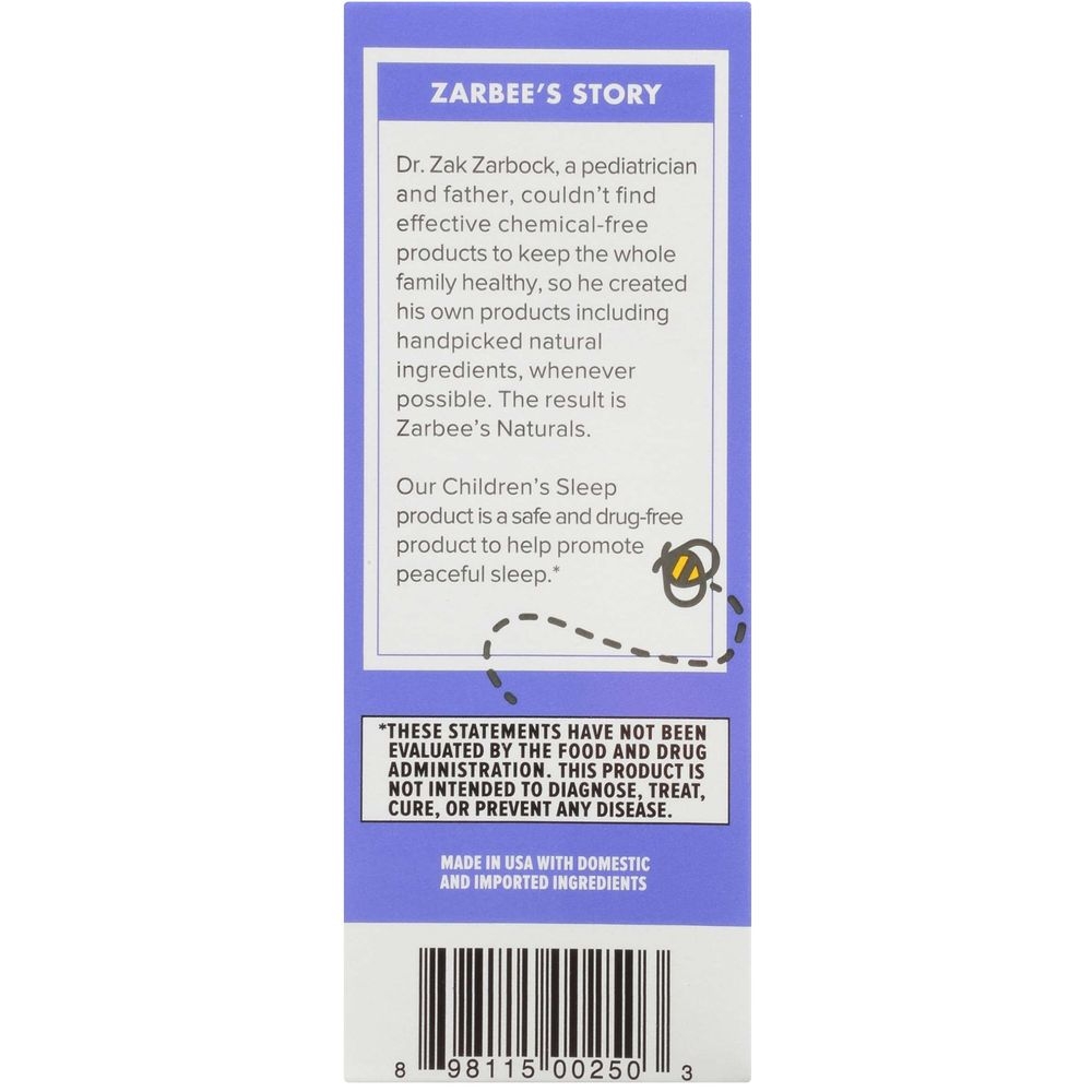 Zarbees Childrens Grape Flavor Chewable Sleep Tablets with Melatonin - 30 per pack -- 12 packs per case