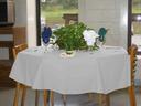 Intedge White Round Poly/Cotton Tablecloth, 54 inch Dia