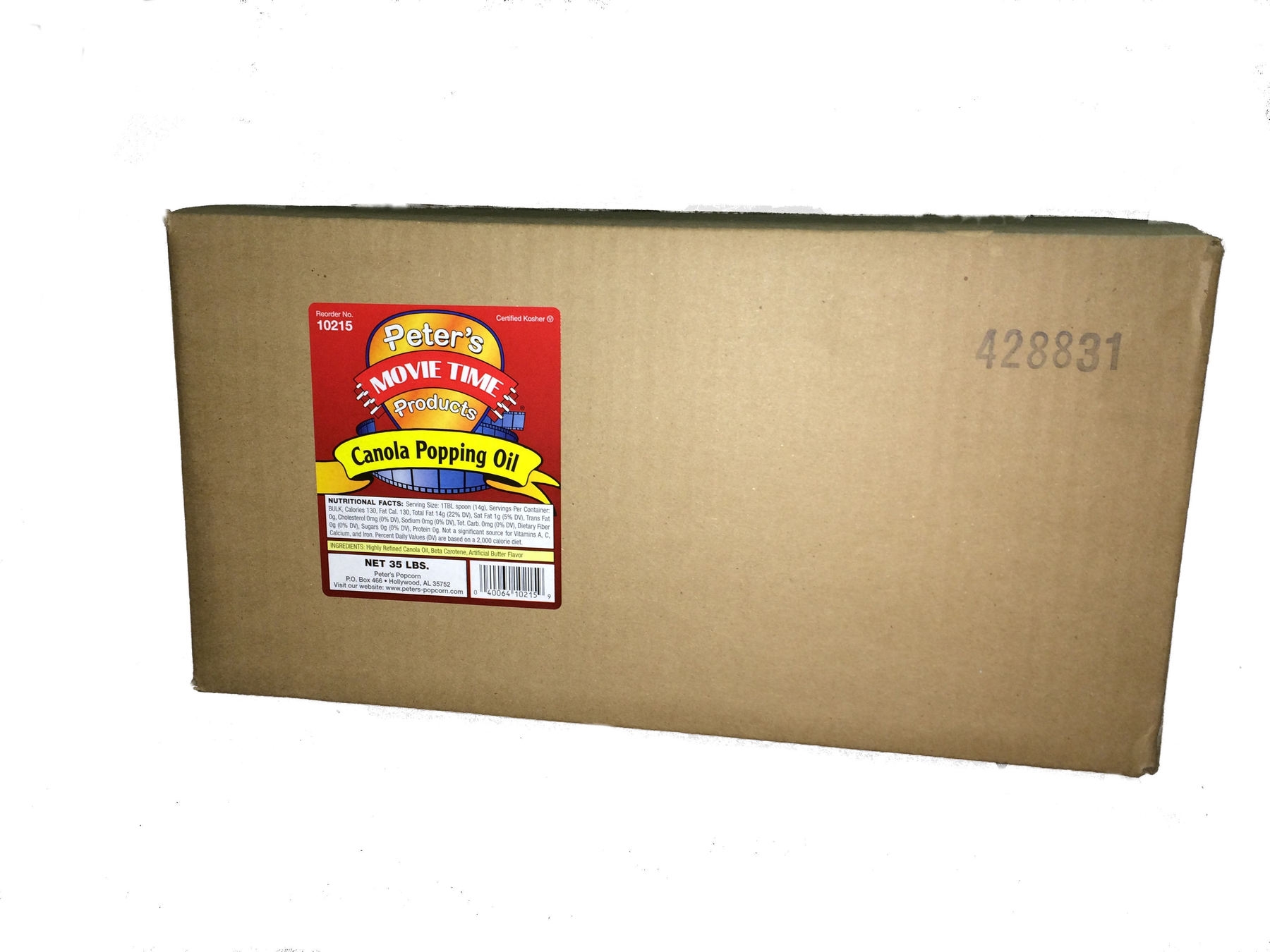 Peter's Movie Time Canola Popping Oil, 35 Pound