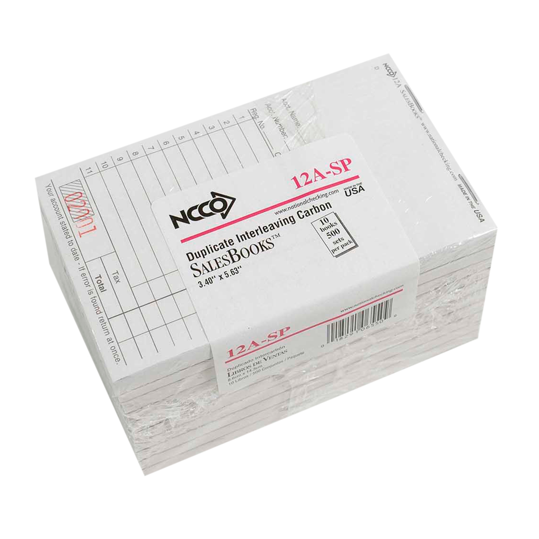 Ncco Interleaving Carbon Sales Book, 2 Part White, 11 Line, 3.50 X 5.63 Inch -- 100 Per Case