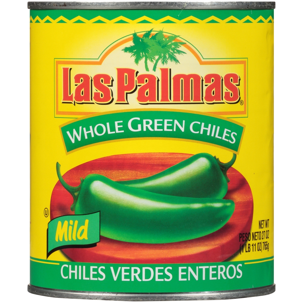 Las Palmas Whole Green Chiles - 27 oz. can, 12 cans per case