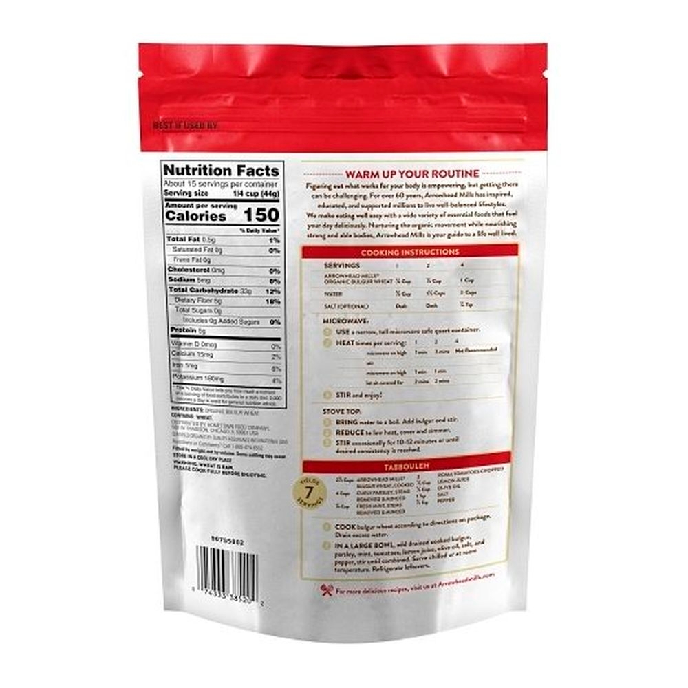 Arrowhead Mills Organic Bulgar Wheat, 24 Ounce -- 6 Per Case