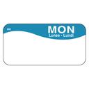 Daymark MoveMark Day of the Week Removable Label - Monday, 1 x 2 inch -- 12 rolls per case.