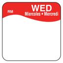 Daymark Square Wash Off Bilingual Day of the Week Label - Wednesday, 1 inch -- 12 rolls per case.