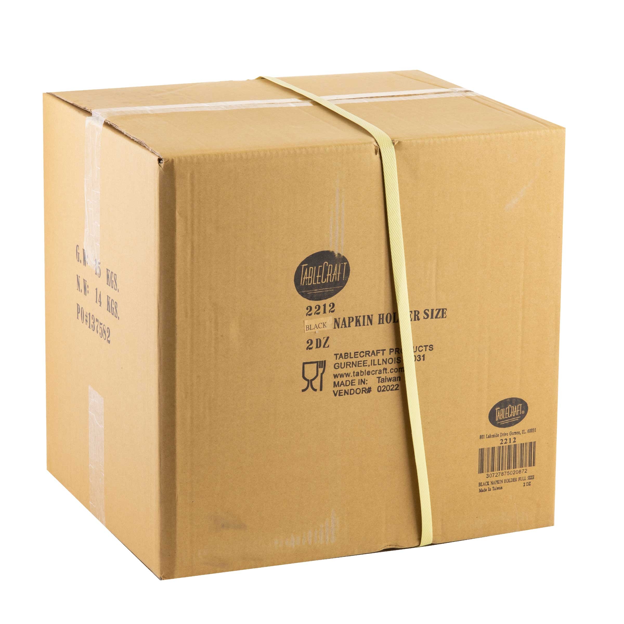 Tablecraft Full Size Stainless Steel Black Napkin Dispenser, 4 3/4 X 3 7/8 X 7 1/2 Inch -- 24 Per Case