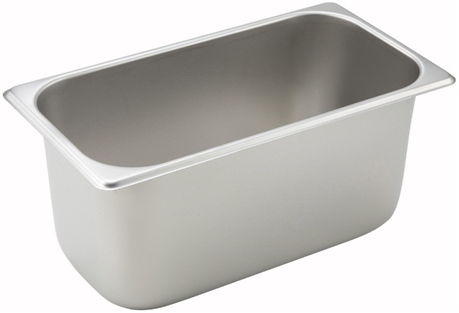 Winco 25 Gauge Stainless Steel Third Size Straight Sided Steam Pan, 6 Inch -- 12 Per Case