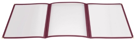 Winco Burgundy Triple Fold Panel Menu Cover -- 25 per case