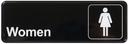 Winco Black Women Information Sign, 9 x 3 inch -- 12 per case