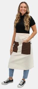 Intedge Beige/Brown Artisan Canvas with Contrasting Accents 2-Pocket Waist Apron