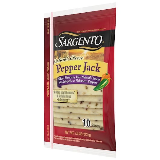 Sargento Pepper Jack Cheese Slice, 7.5 Ounce -- 9 per case