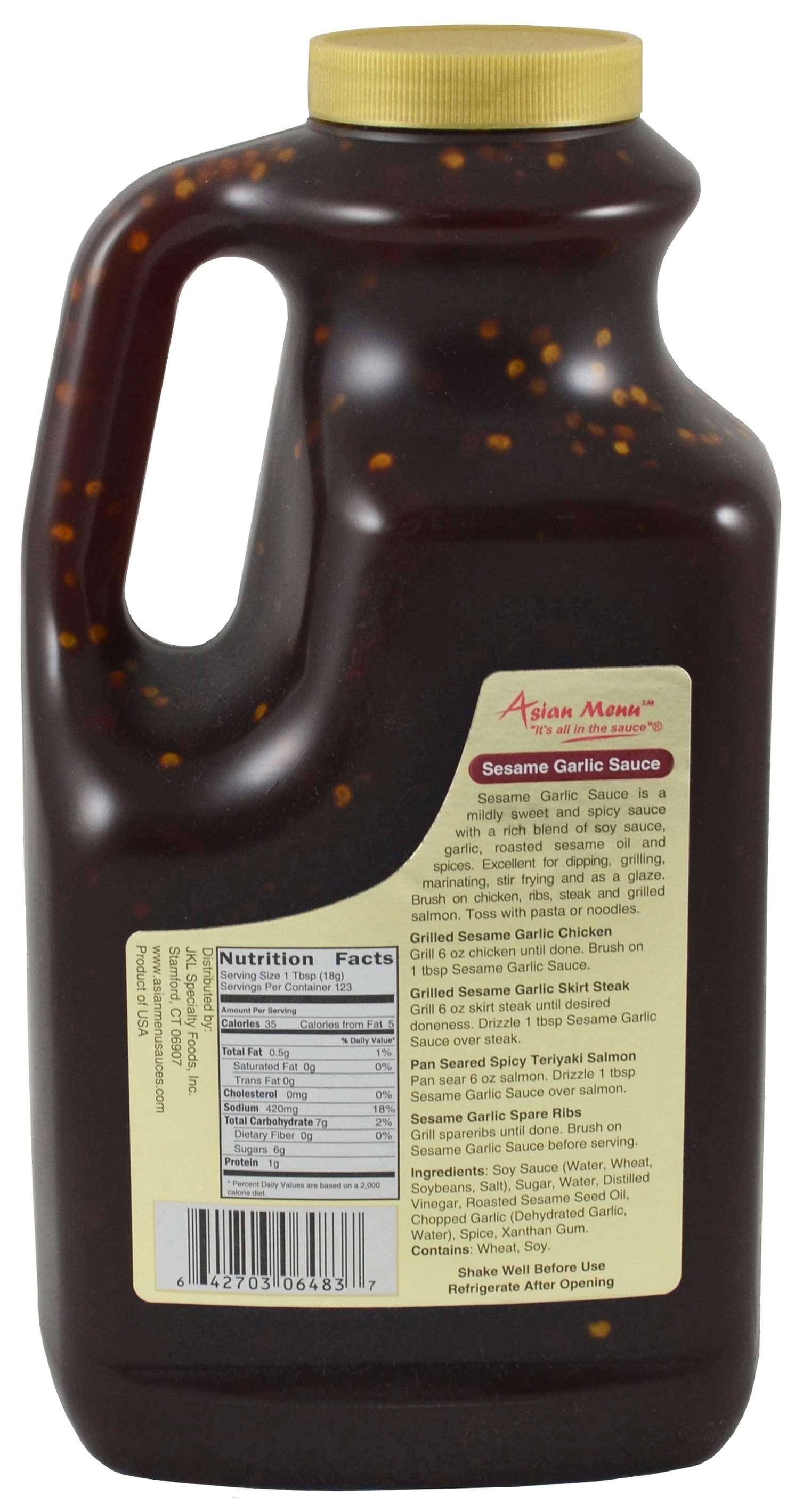 Asian Menu All Natural Sesame Garlic Sauce, 0.5 Gallon -- 4 per case.