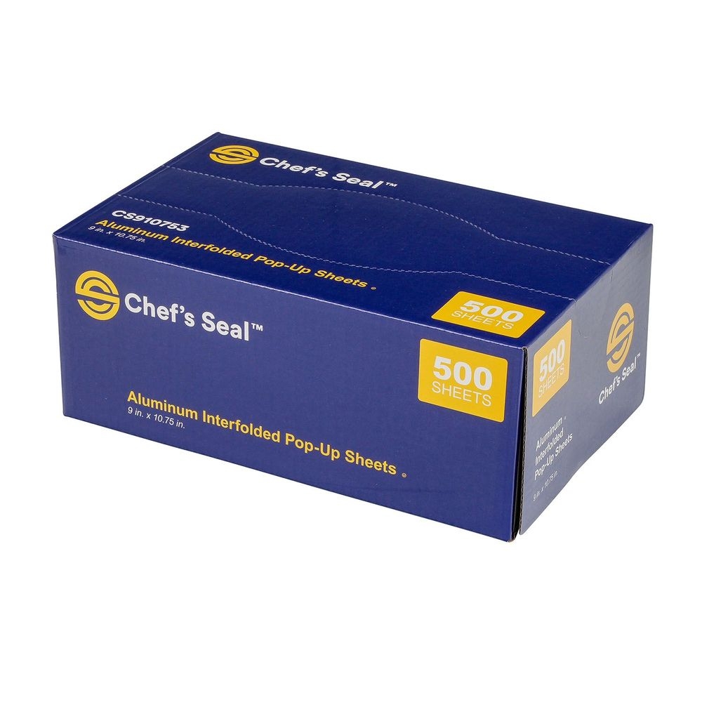 Chef's Seal Aluminum Silver Foil Interfolded Pop Up Sheet, 9 inch x 10.75 inch -- 3000 per case
