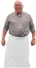 Intedge White Poly/Cotton Bistro Apron with 2 Pockets