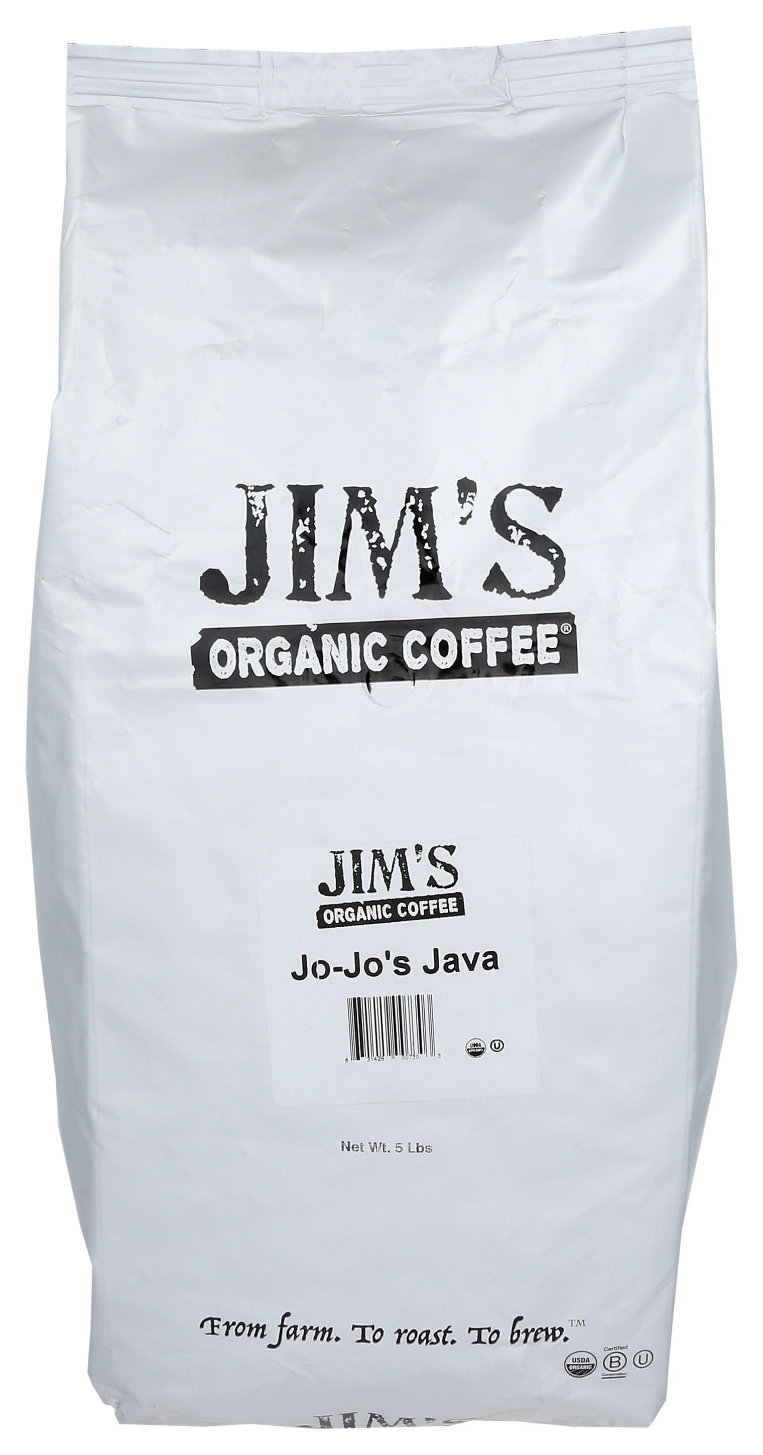 Jims Organic Coffee Jo Jos Java Coffee, 5 Pound