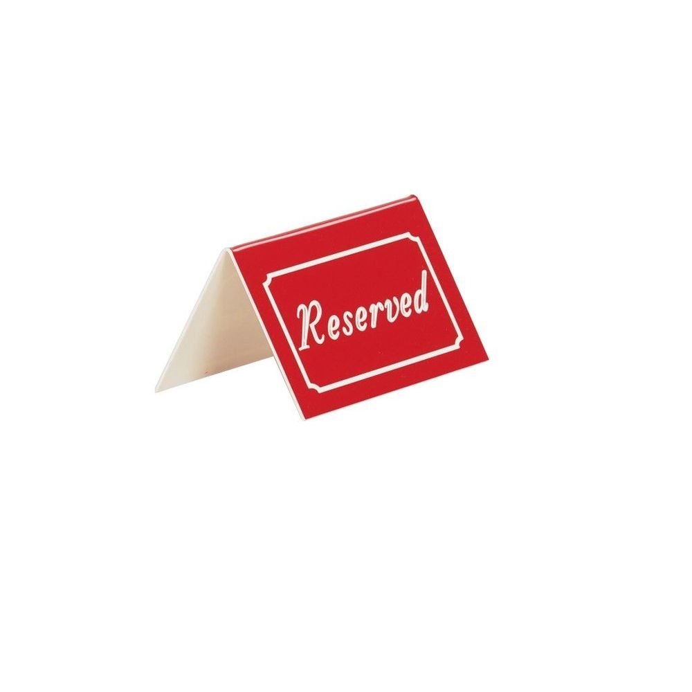 Cal-mil Red With White Double-sided Reserved Tent Sign, 5 X 1 X 3 Inch -- 12 Per Case