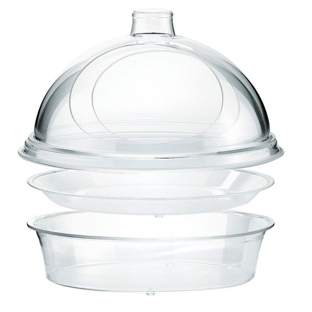 Cal-Mil Turn N Serve Clear Deep Tray for 12 inch Sample Dome Covers, 12 inch Dia x 3.5 inch
