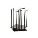 Cal-Mil Medium Iron Black 4-Section Revolving Ramekin and Lid Organizer, 6.25 x 6.25 x 9.25 inch