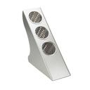 Cal-Mil Faux Brushed Stainless Steel 3-Cylinder Vertical Flatware / Condiment Display, 6.00 x 14.88 x 15.50 inch