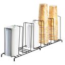 Cal-Mil Iron Black Wire 5-Section Countertop Cup and Lid Organizer, 22 x 6 x 9 inch